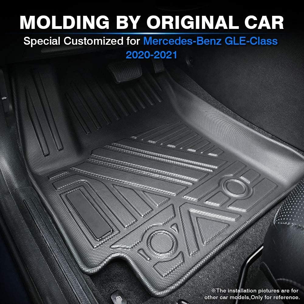 Custom Fit All Weather Rubber Floor Mats 2 Row Set Black B6892