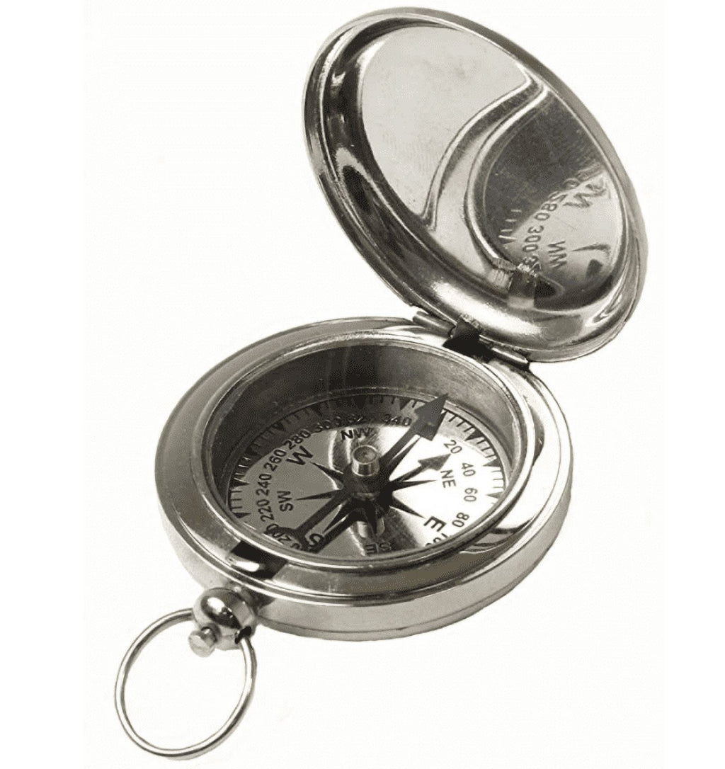 1 3/4" Chrome Plated Pocket Compass K3762