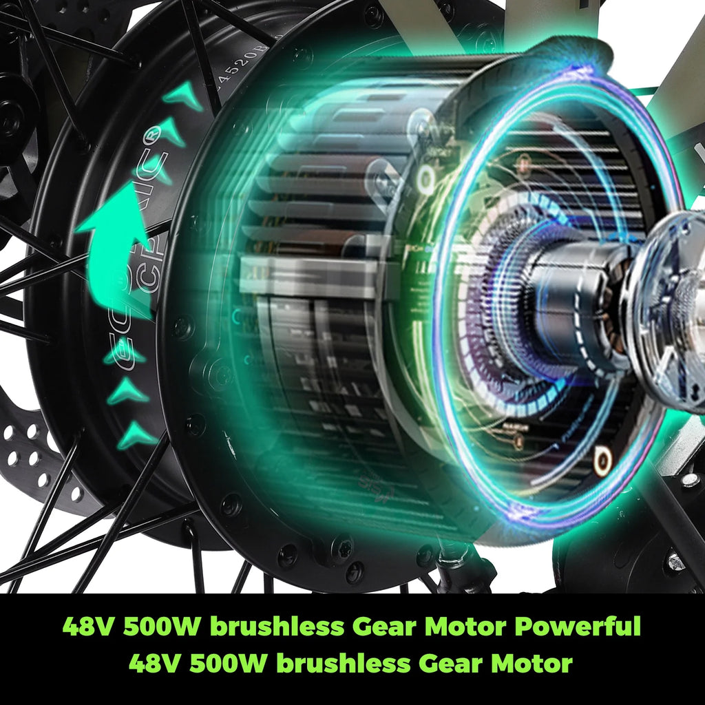 20" 48 V 500 W Folding Electric Fat Tire Bicycle Black N808