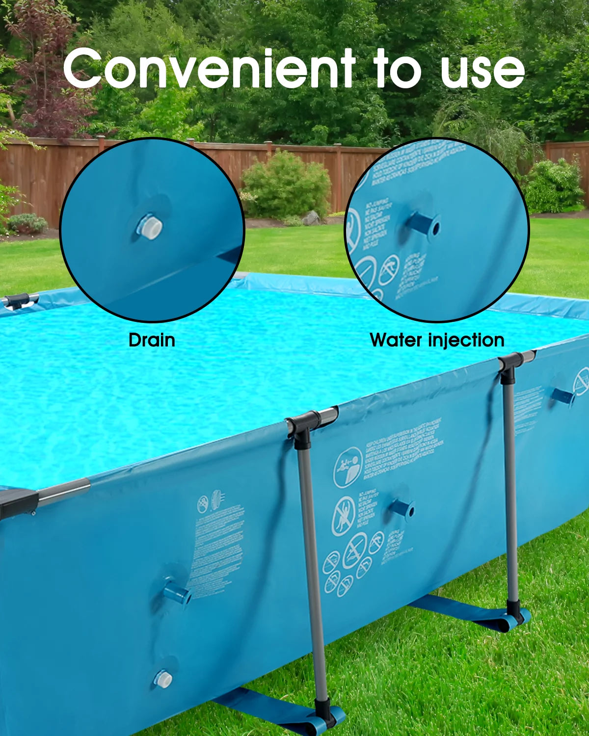 10 ft Above Ground Rectangular Frame Swimming Pool Q791