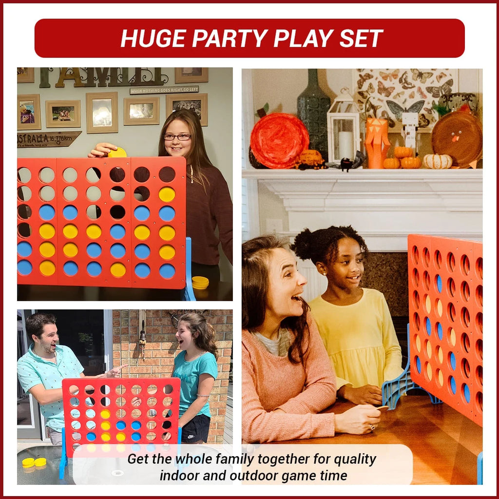 Giant 4 in-A-Row Outdoor Yard Game with Carrying Case P70539