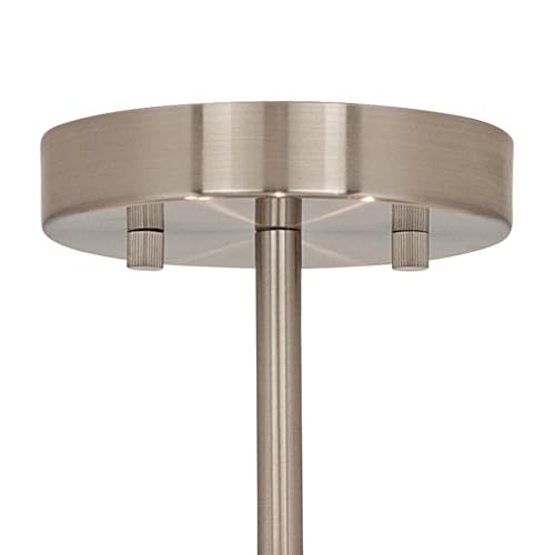 Brushed Nickel 14" Wide 5-Light Semi-Flush Mount Ceiling Light with Cream Fabric Drum Shade T598