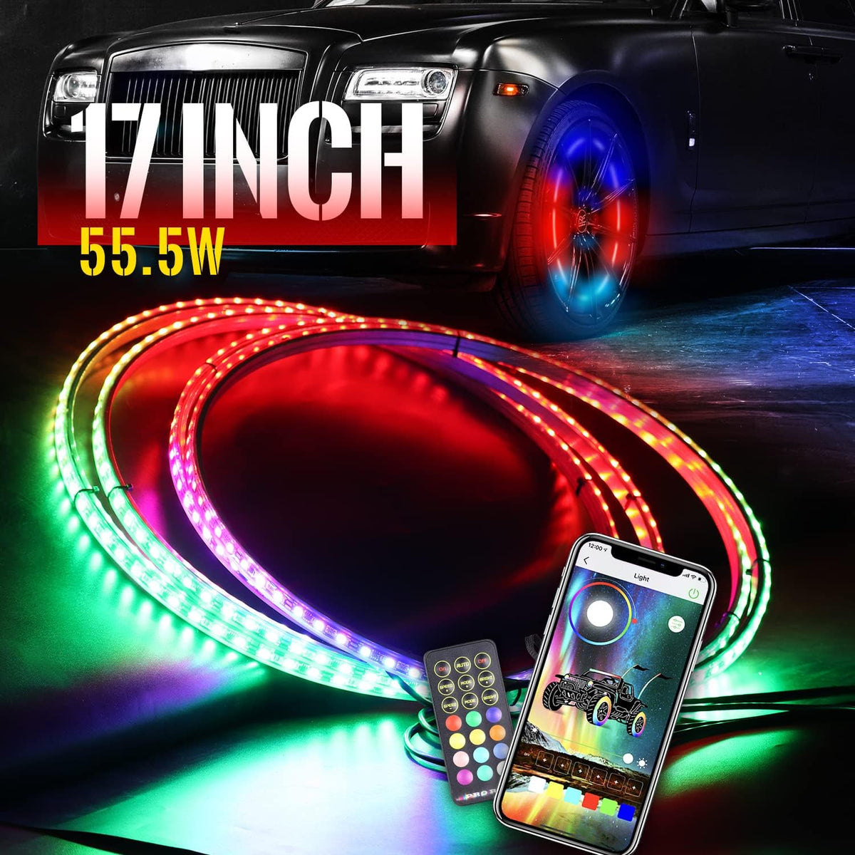 17inch LED Wheel Ring Light Kit with Remote B255128