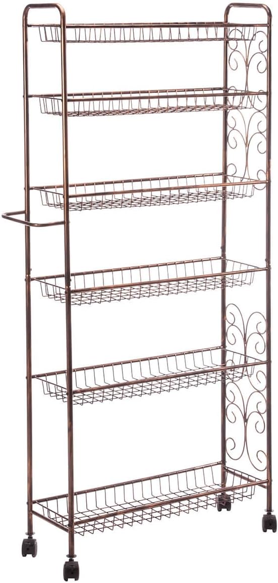 Antique Wire 6-Shelf Storage Cart R61048