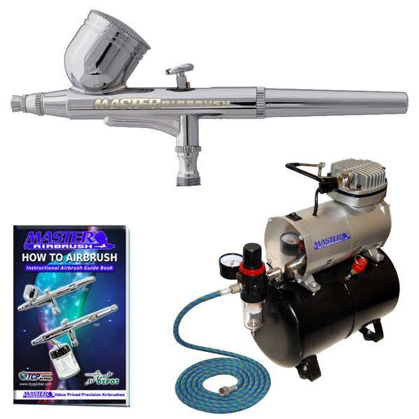 0.3 Dual Action Airbrush Set & Air Compressor Kit B955774