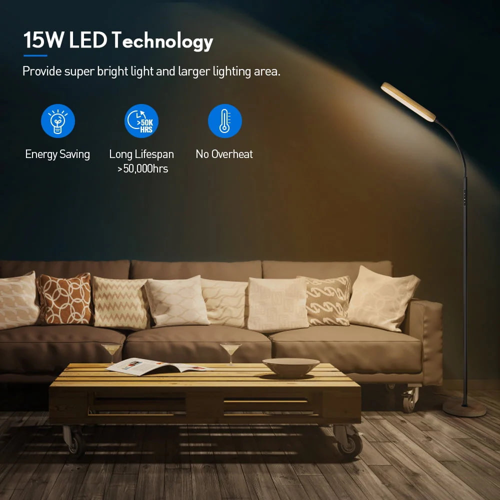 LED Reading Floor Lamp with Remote & Touch Control Q437