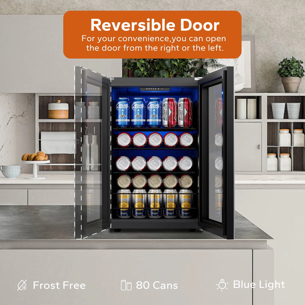 160 Can Freestanding Beverage Refrigerator with Glass Door X980181