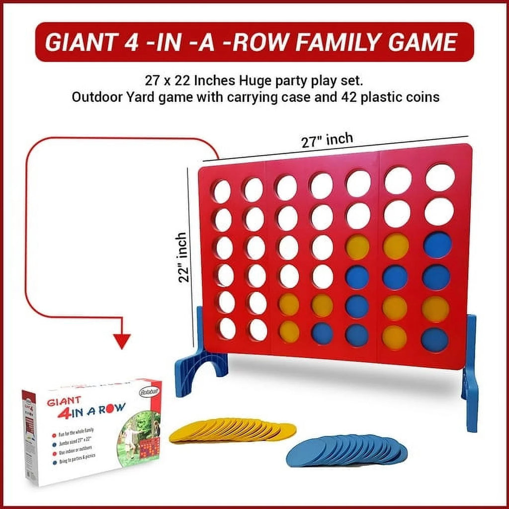 Giant 4 in-A-Row Outdoor Yard Game with Carrying Case P70539