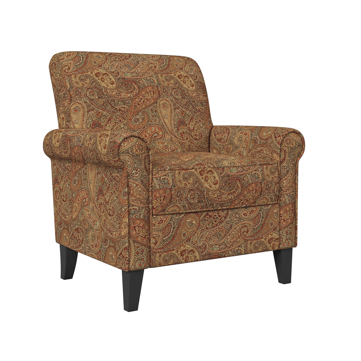 Burgundy Paisley Print Armchair X172678