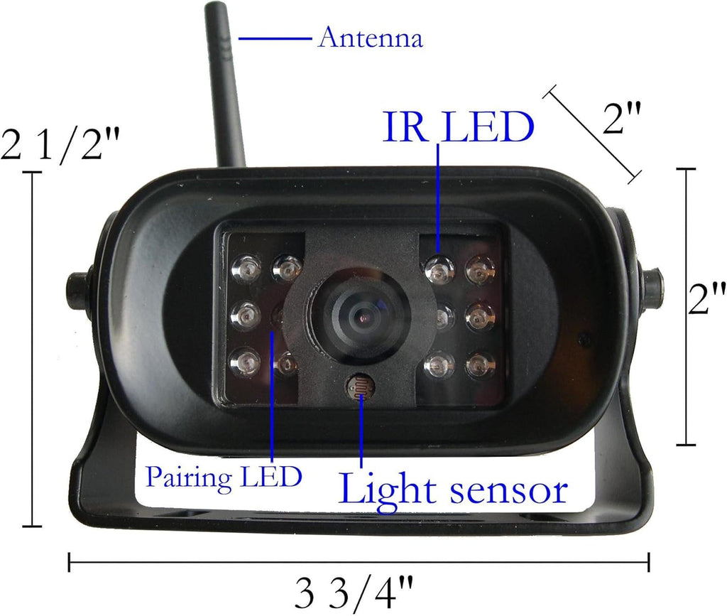 Digital Wireless Camera with 7 Monitor Quad-View and Adapter for RV S6037