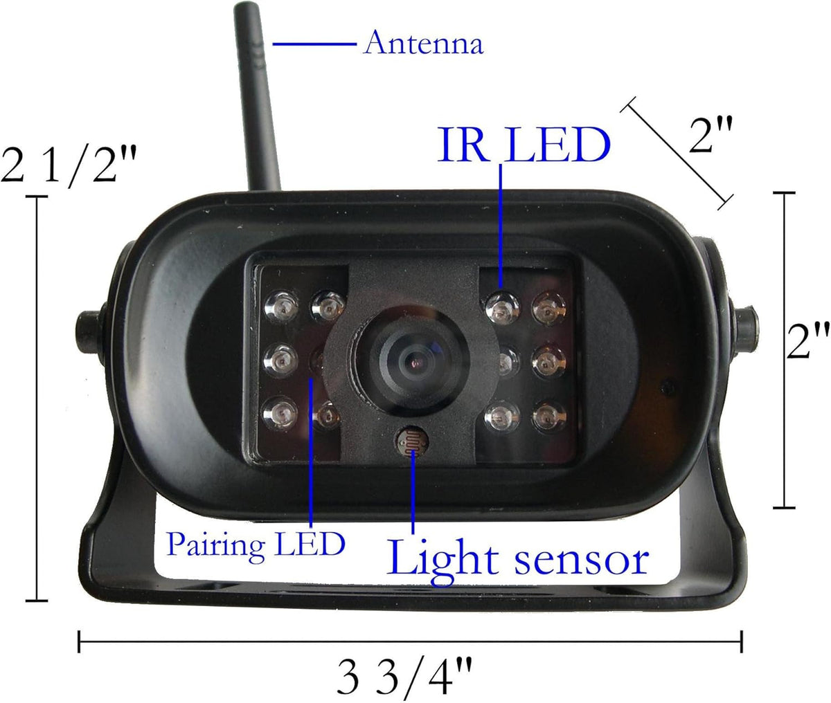 Digital Wireless Camera with 7 Monitor Quad-View and Adapter for RV S6037