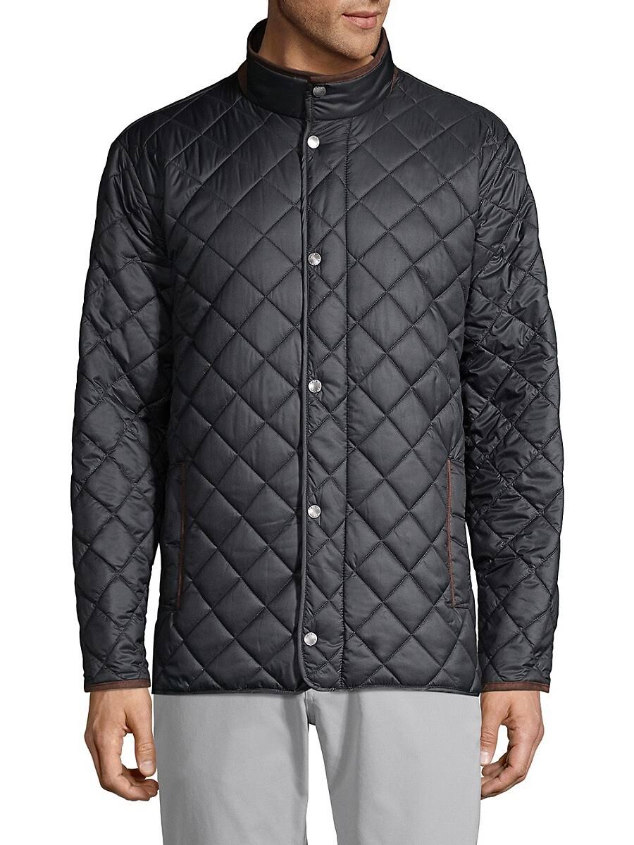 Black Quilted Travel Coat F473722