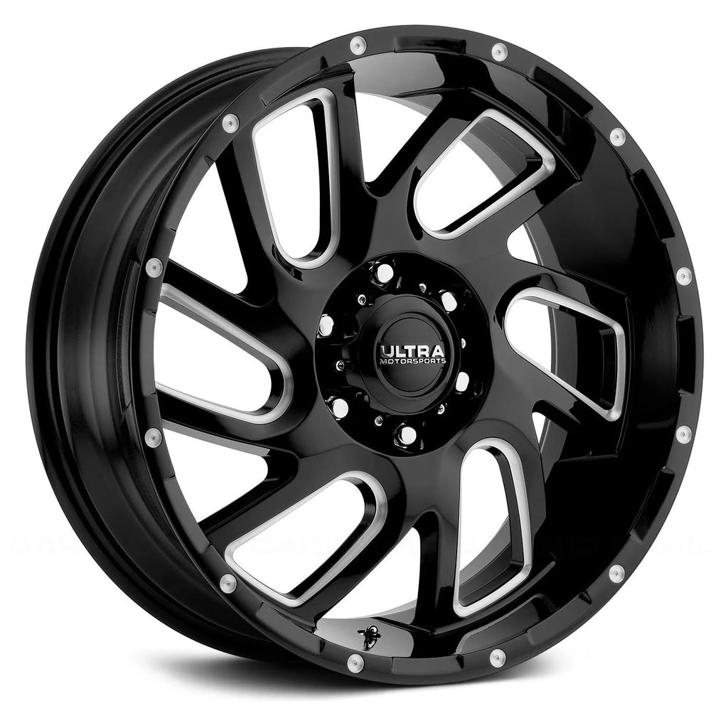 Black Milled 17x9 6x5.5 18mm H866