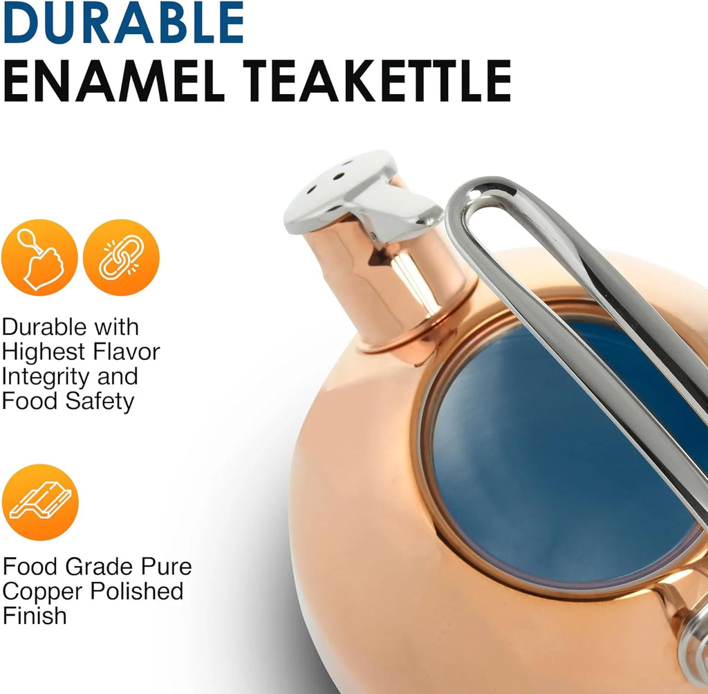 1.8 QT Food Grade Pure Copper Teakettle M91698