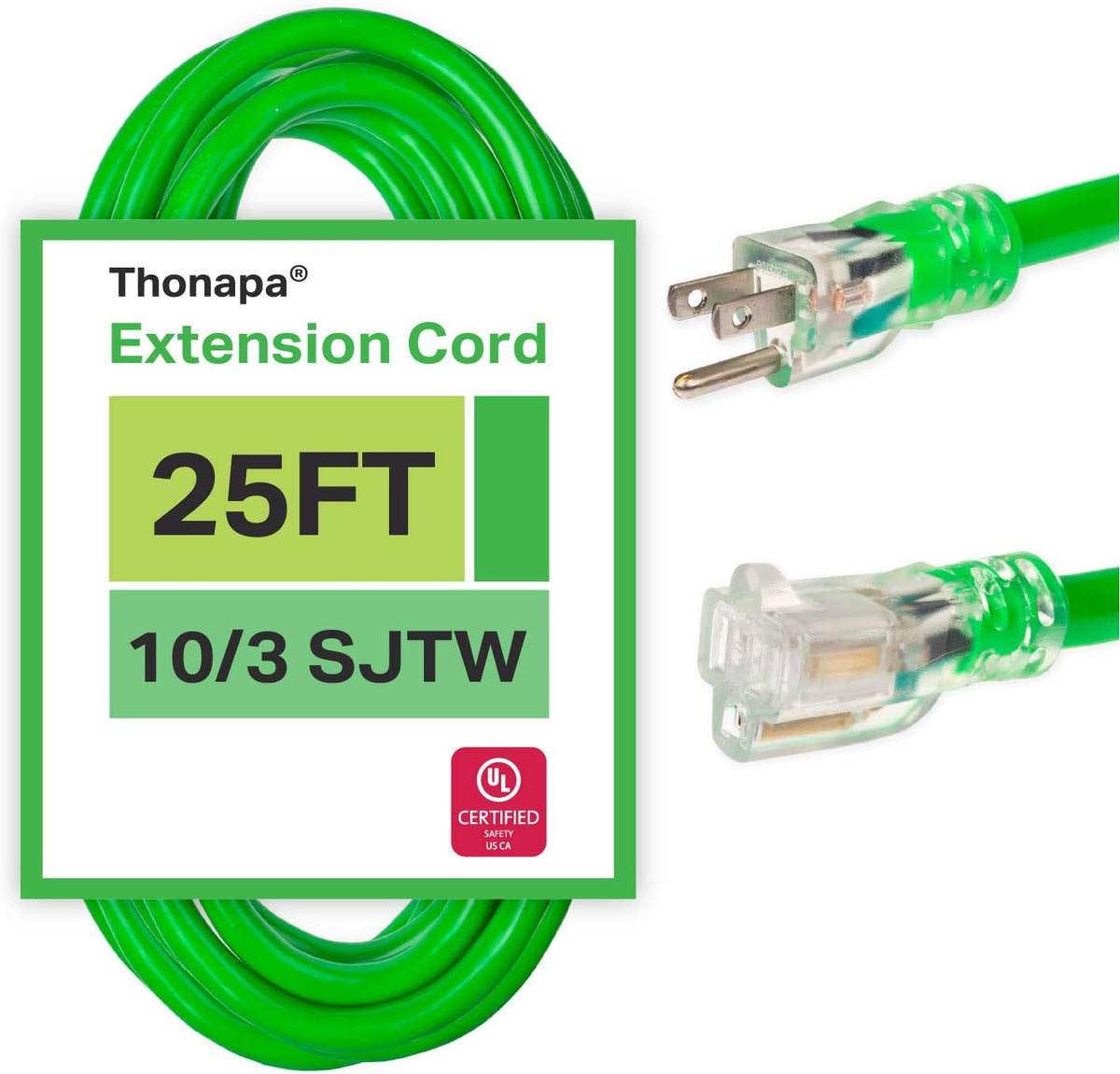 50 Foot Lighted Outdoor Extension Cord 10 Gauge Yellow B343910