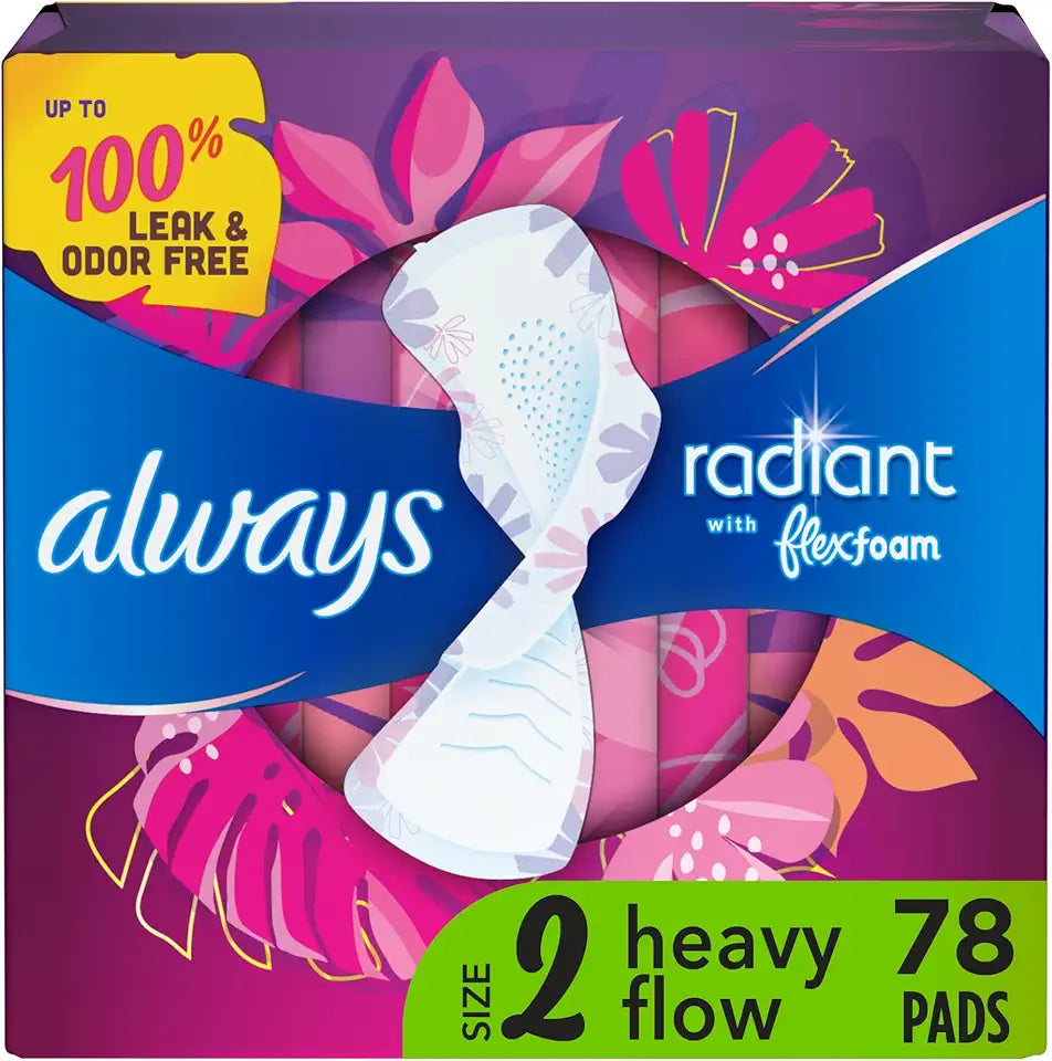 Heavy Absorbency Scented Feminine Pads with Wings, 78 Count Z391556