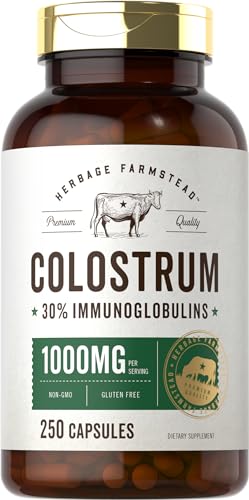 1000mg 250 Count Non GMO Gluten Free Colostrum Capsules X108