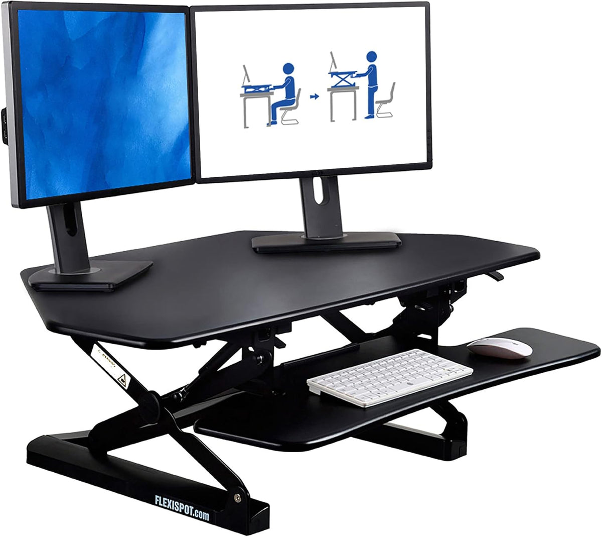 White Height Adjustable Standing Desk Converter W4605