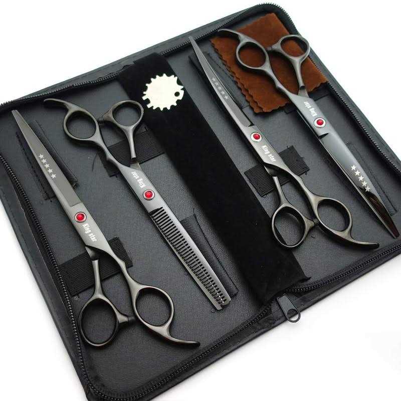 7.0in Titanium 4pcs Dog Grooming Scissors Set H4141