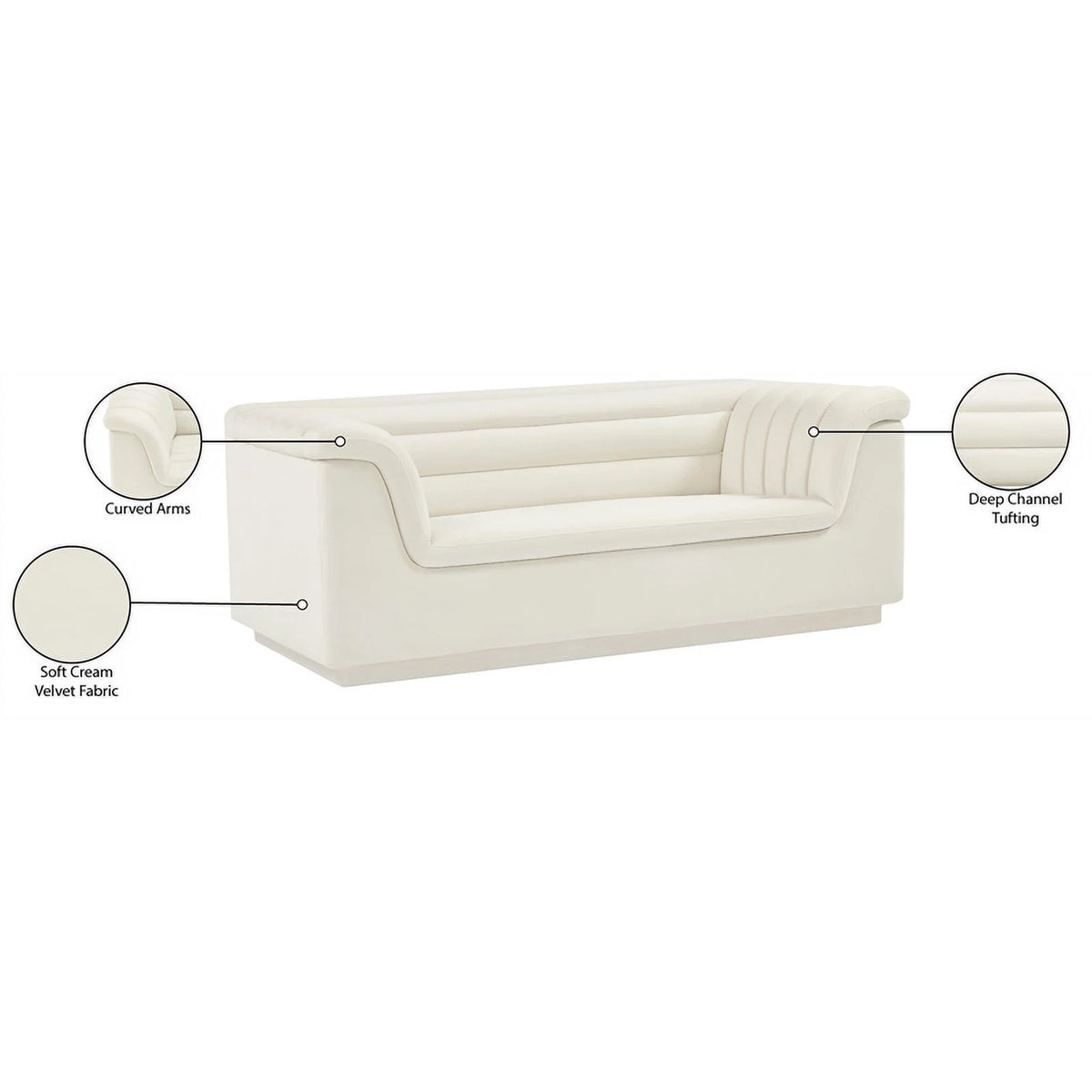 Cream Velvet Loveseat L883
