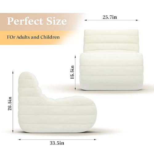 White Memory Foam Bean Bag Chair T308268
