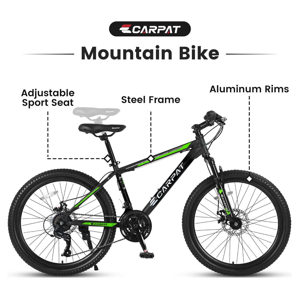 24 inch Mountain Bike, 21 Speed Bicycle N9703