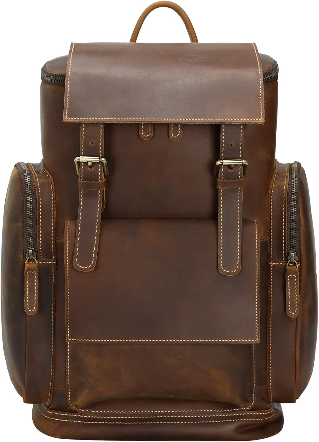 Vintage Leather Laptop Backpack Y836