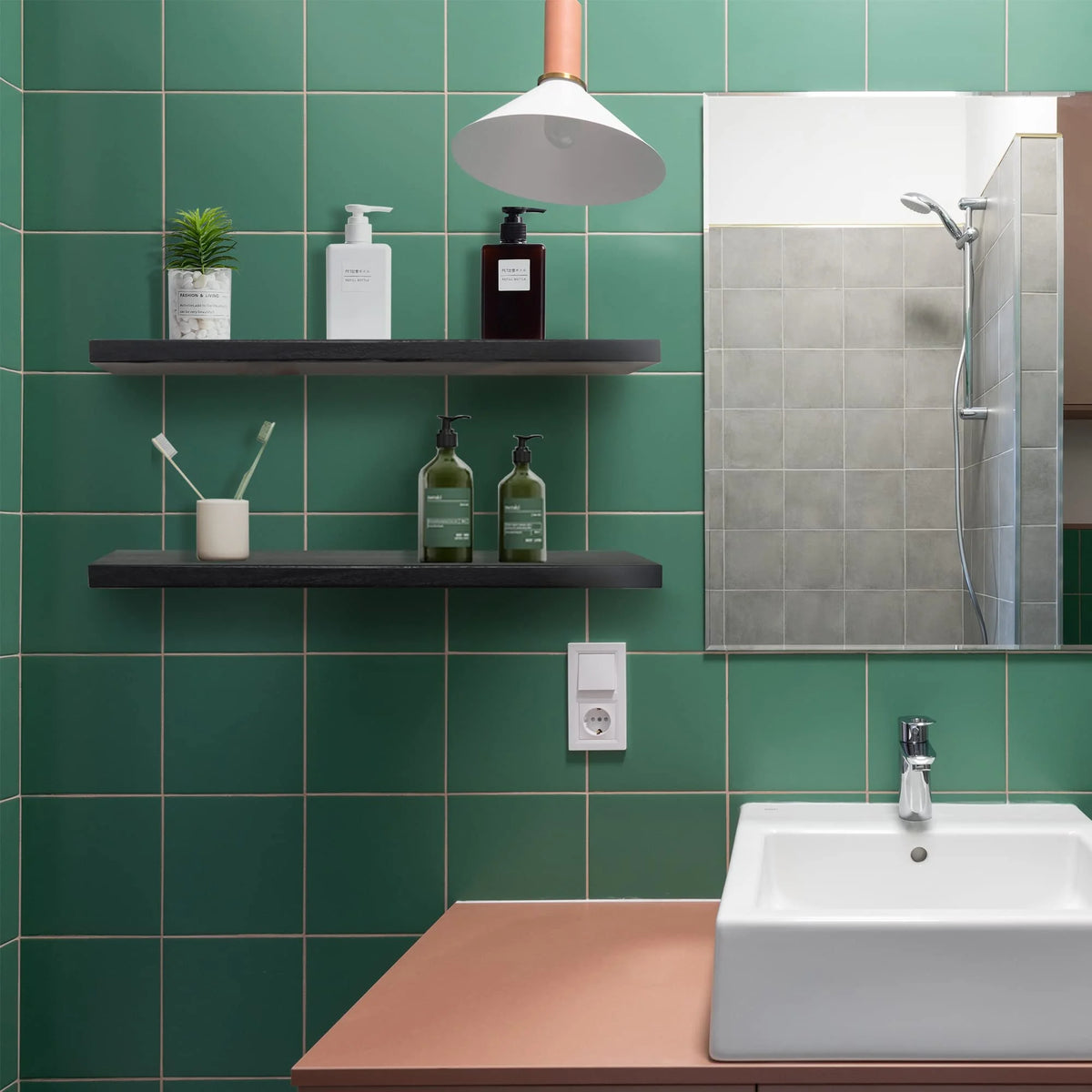 24inch 2 Pcs Solid Wood Wall Mounted Floating Shelves A58024
