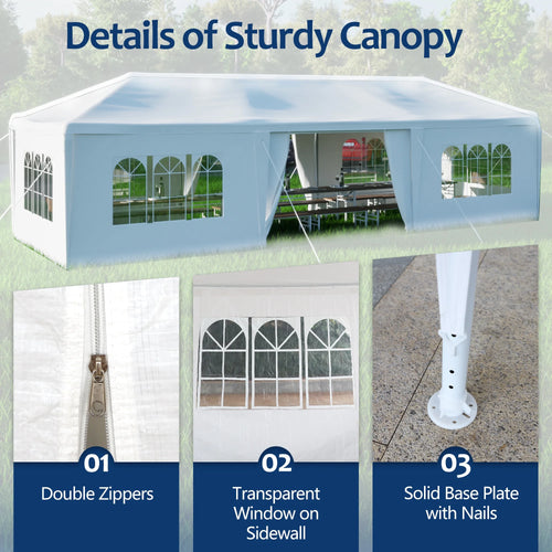 10x30' Outdoor Canopy Tent with 8 Removable Sidewalls K39617