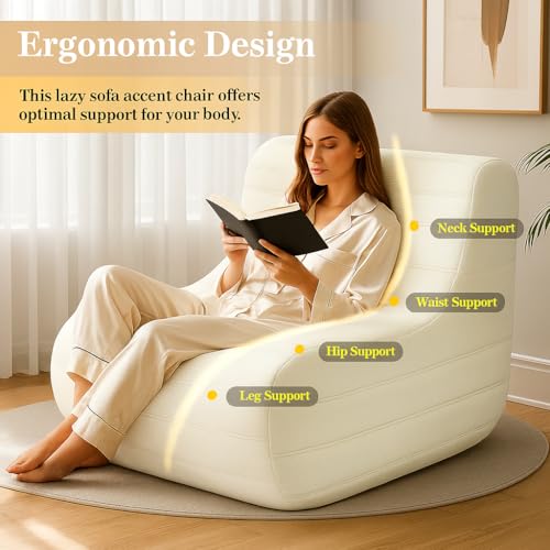 White Memory Foam Bean Bag Chair T308268