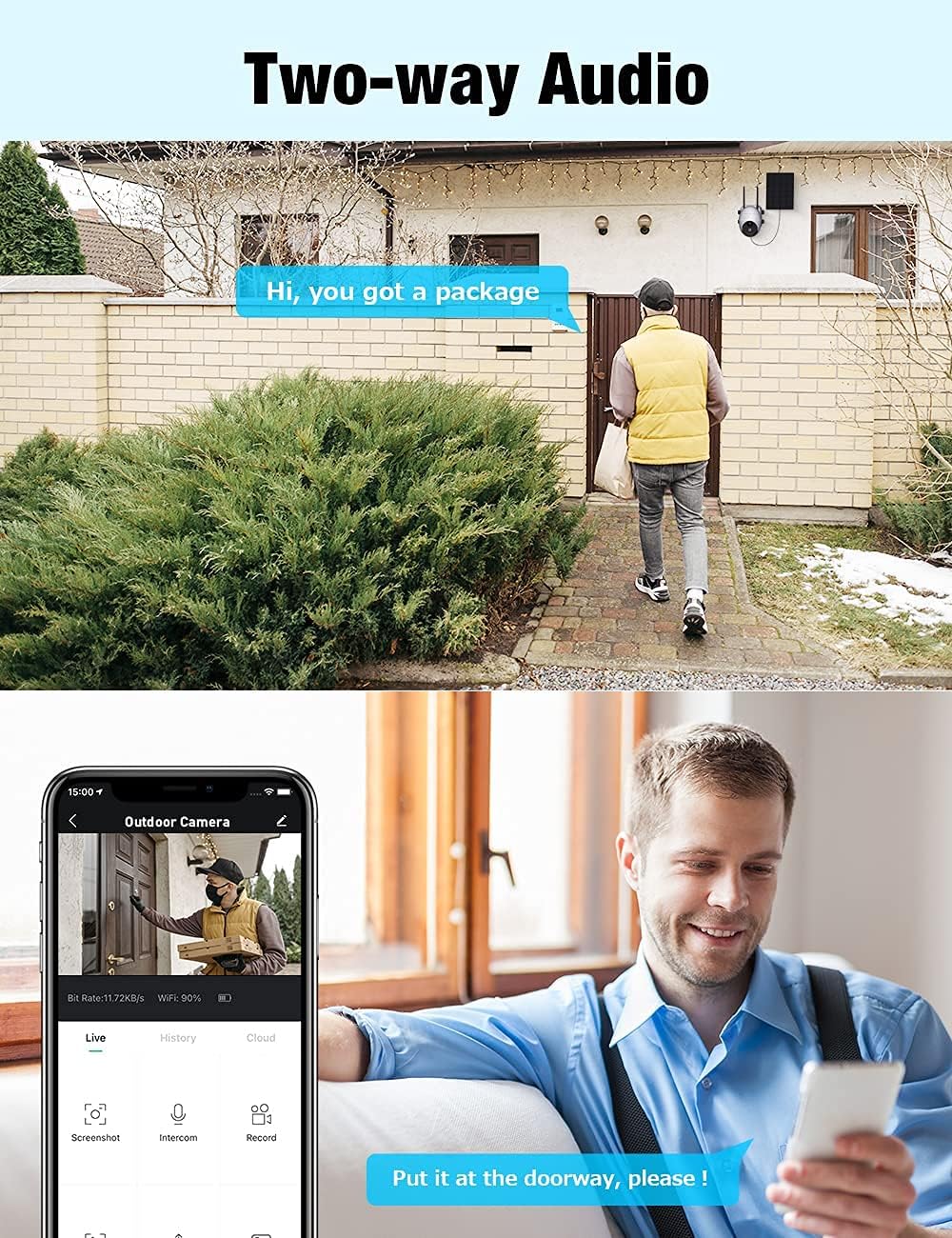 Wireless Outdoor Solar Security Camera with Battery M503