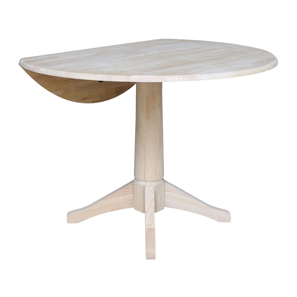 42" Round Solid Wood Dual Drop Leaf Pedestal Table X698416