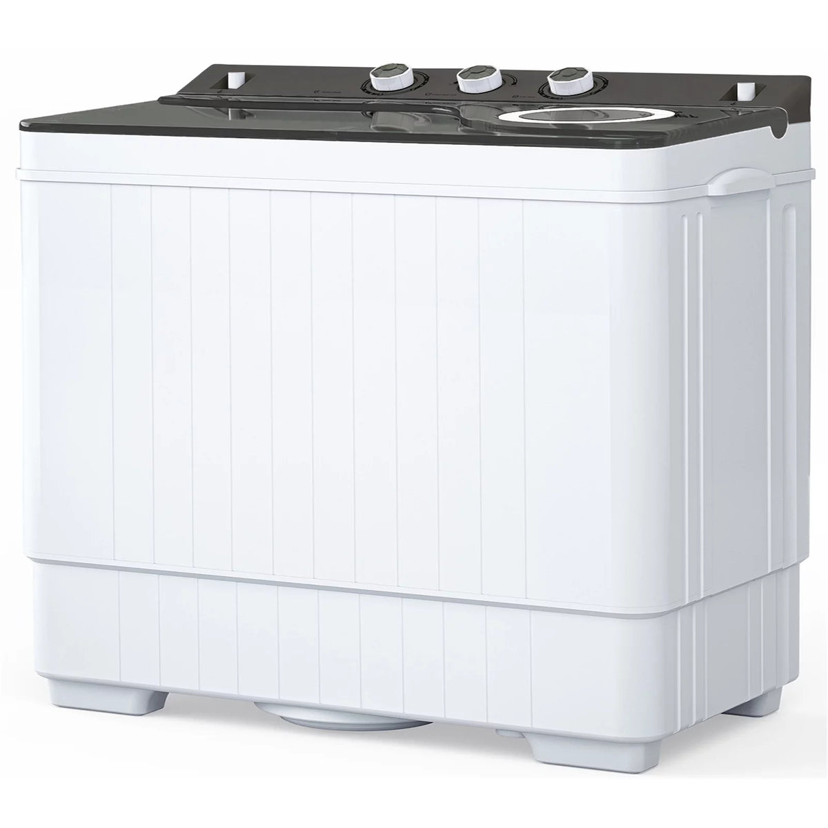 26Lbs Portable Twin Tub Washing Machine with Gravity Drain Pump Q5469