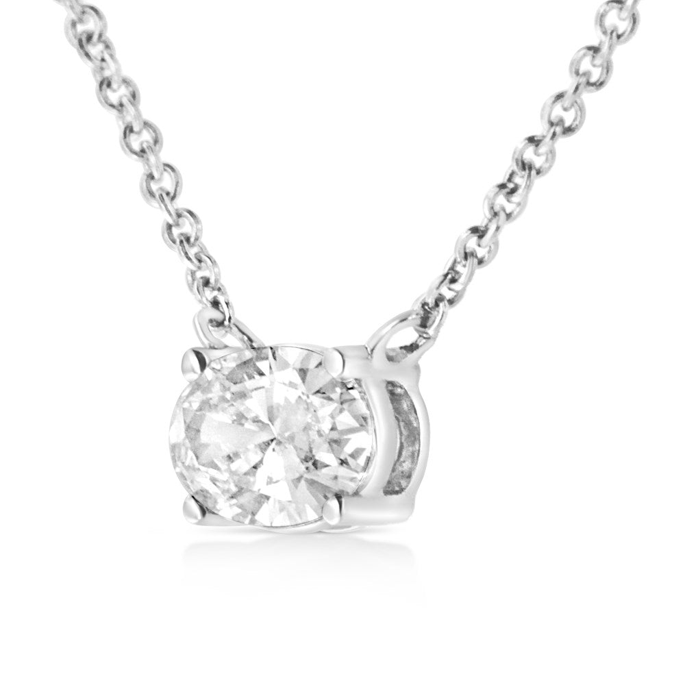 10K White Gold 1/2 cttw Lab Grown Diamond Pendant Necklace R842494