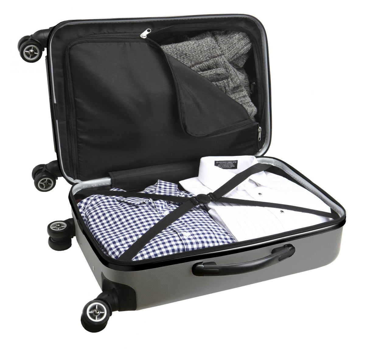 Silver 8-Wheel Hardcase Spinner Carry-On M354