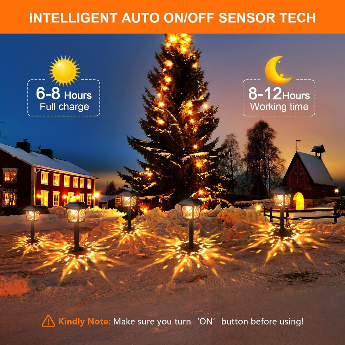 6 Pack Solar Christmas Pathway Lights Y64664