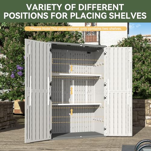 64 Cu.Ft Vertical Outdoor Storage Shed with Floor (White) X4156