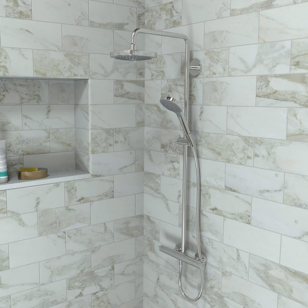 Chrome Showerpipe Shower Set P234