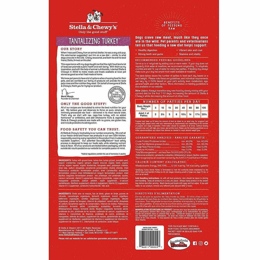 Freeze Dried Turkey Dinner Patties Dog Food S632031