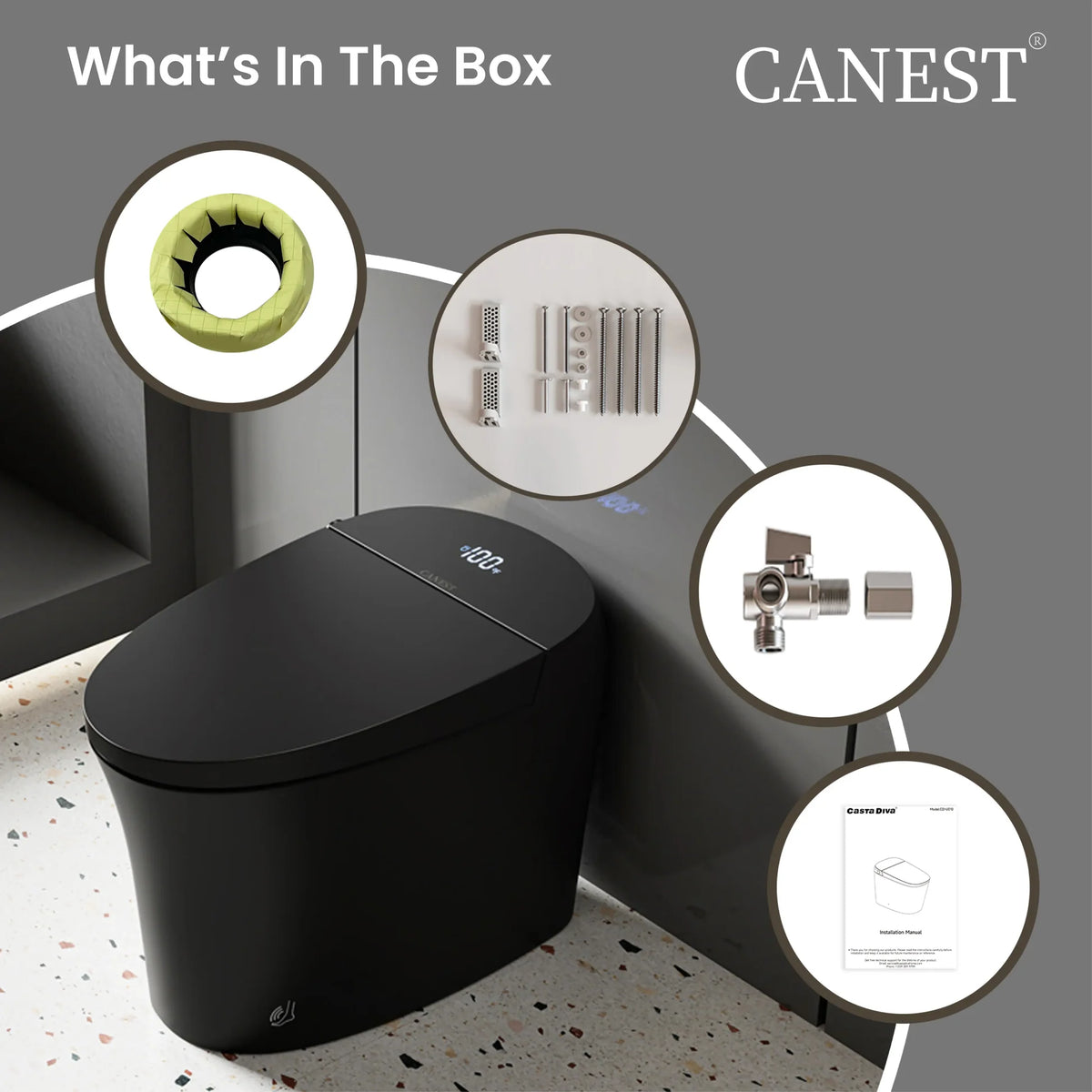 Black Smart Toilet H48702