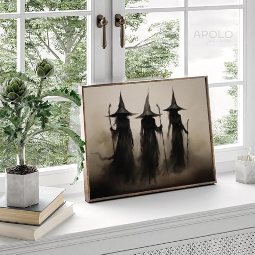 Halloween Wall Art Print Three Witches In The Forest Canvas 24x36inch Unframed M94296