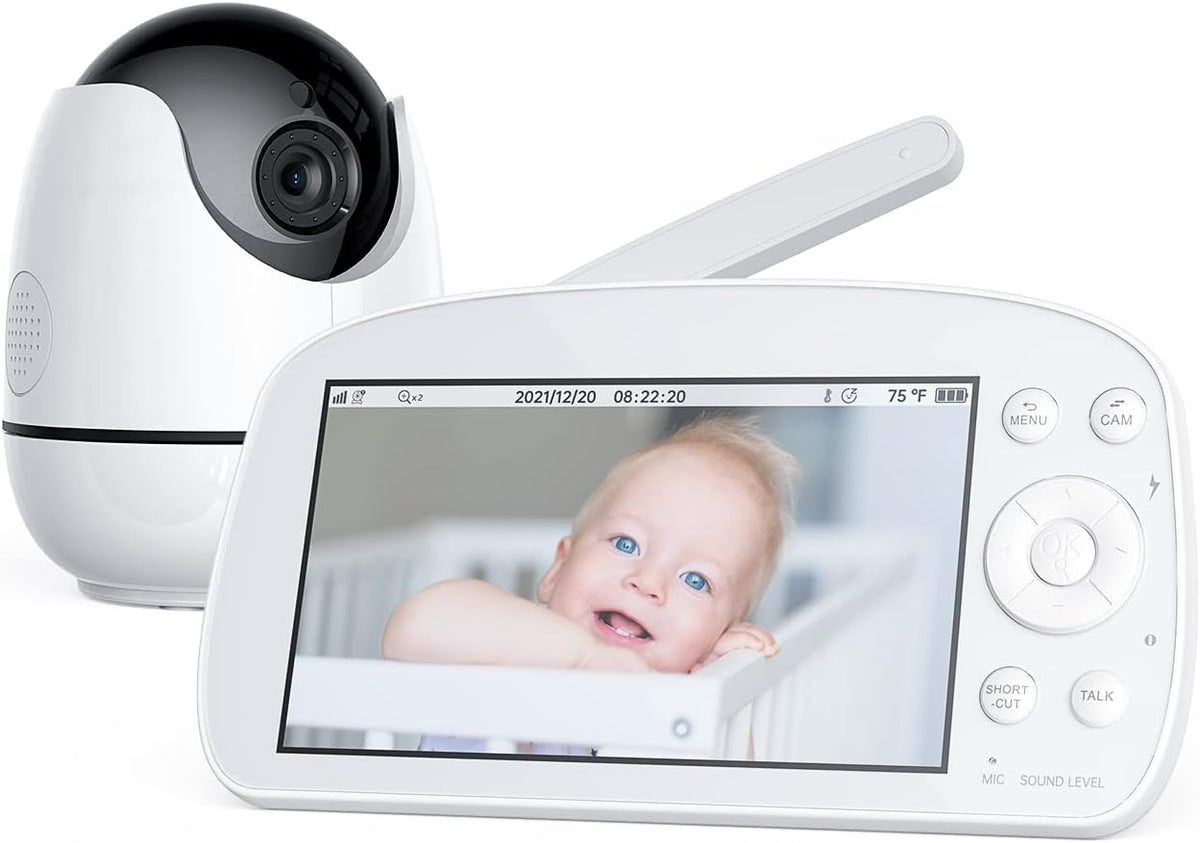 Baby Video Monitor with Camera and Audio, 720P HD Resolution, 5.5 Display, Night Vision F728725