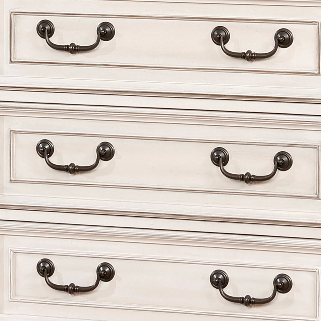 Antique White and Weathered Oak 5-Drawer Chest A29864