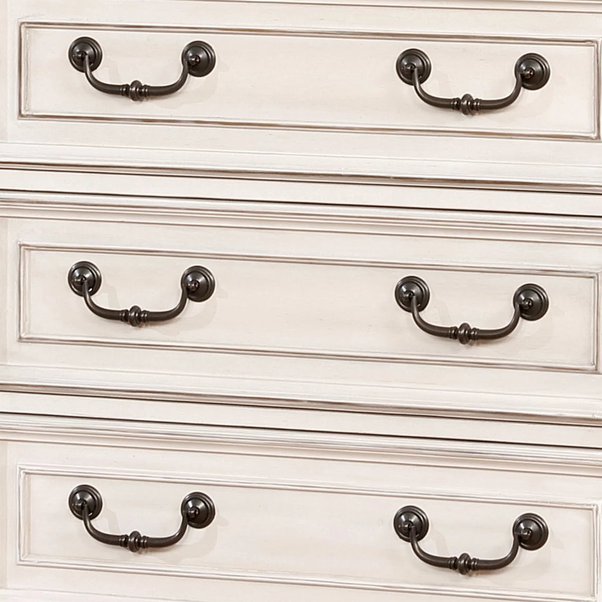 Antique White and Weathered Oak 5-Drawer Chest A29864