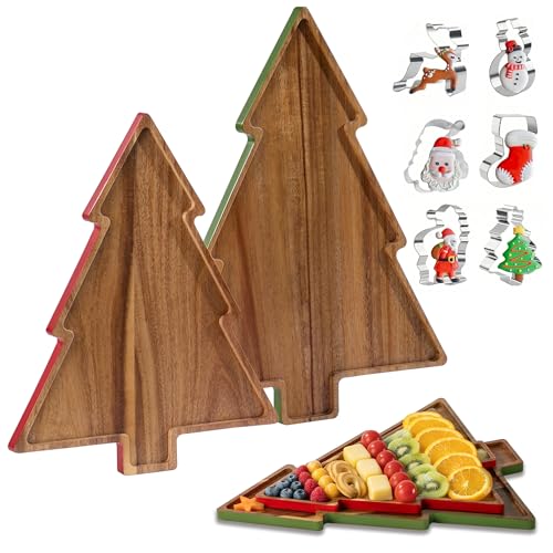 Wooden Cutting Boards 2 Pack Christmas Tree Platters F245352