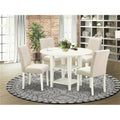 Round Dining Table with Drop Leaves & 4 Chairs, 5 Piece P13826