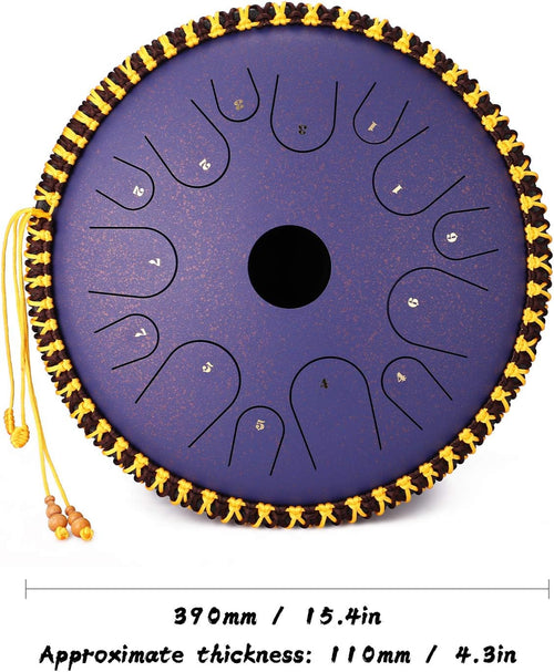 14 inch 14-Tone Carbon Steel Tongue Drum C-Key Hand Pan Drums J4723