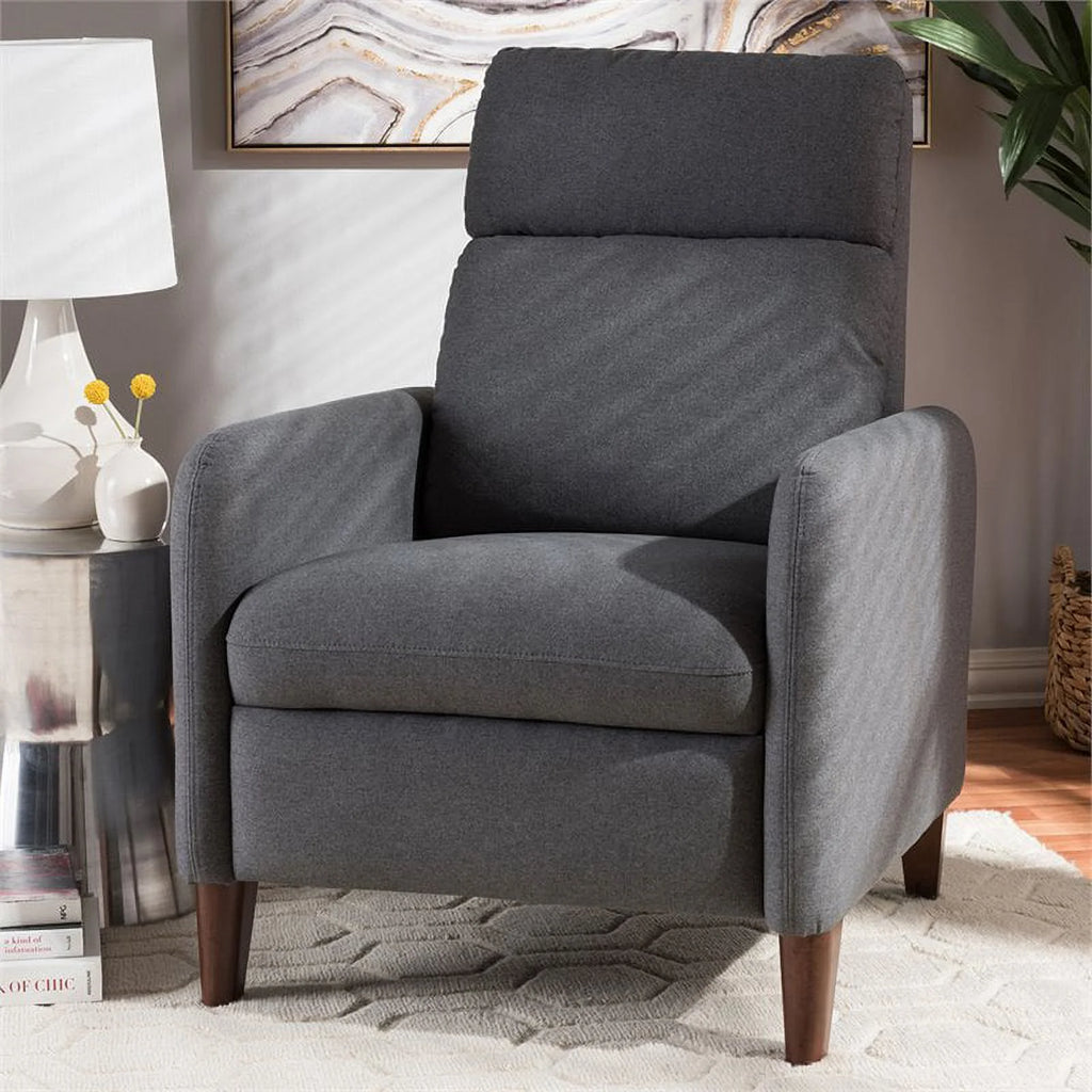Gray and Walnut Recliner X42178