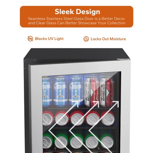 160 Can Freestanding Beverage Refrigerator with Glass Door X980181