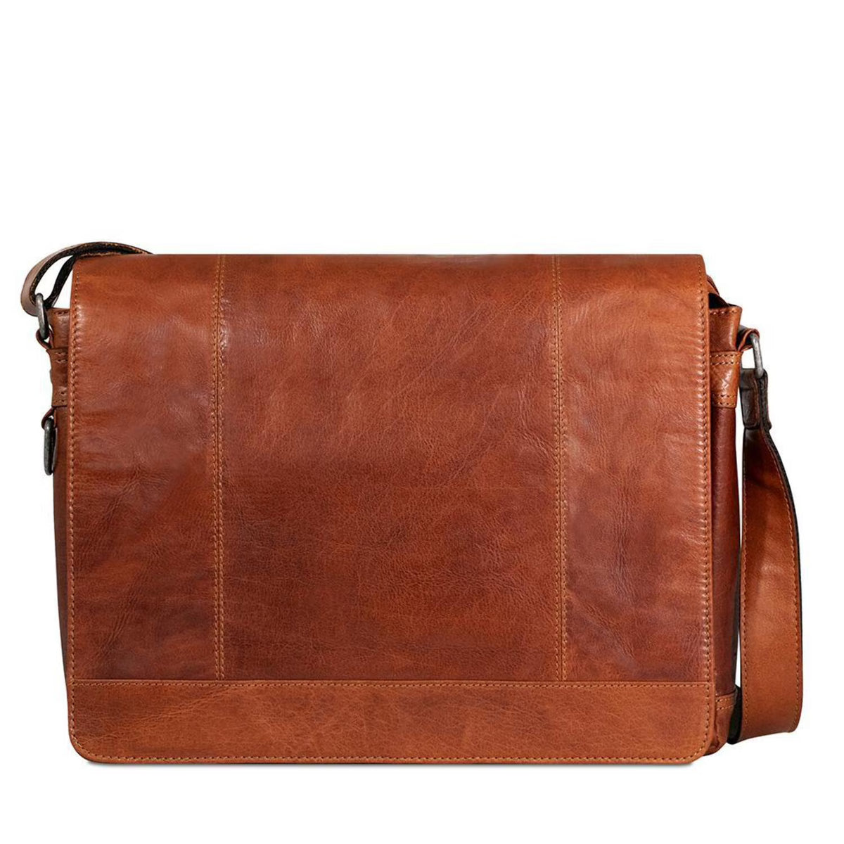 Honey Hand-Stained Buffalo Leather Messenger Bag X531542